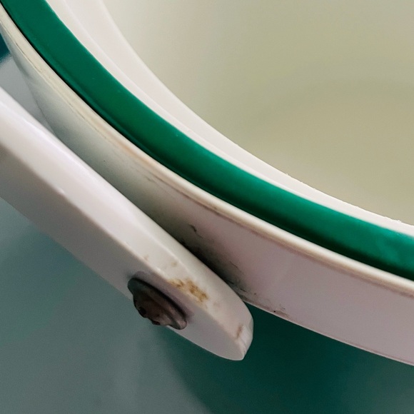 Georges Briard Vintage Green and White Mod Mid Century Modern Ice Bucket w/ lid - Picture 13 of 16